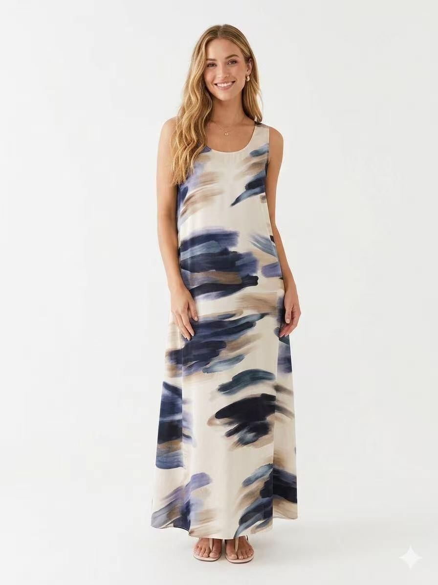 Wholesaler OZ - PRINTED SATIN DRESS