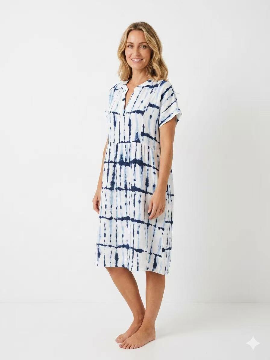 Wholesaler OZ - PRINTED LINEN DRESS