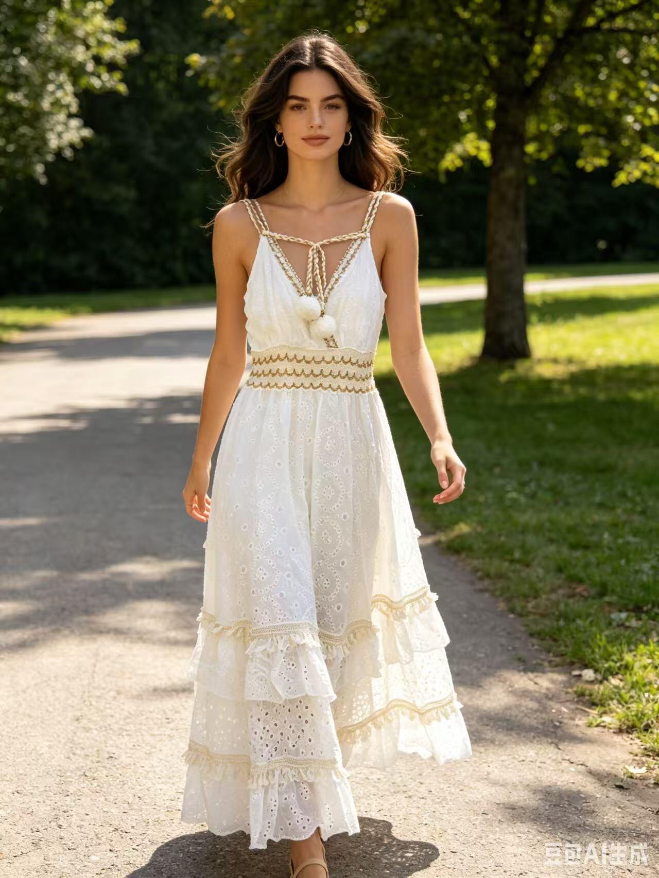 Wholesaler OZ - Dress in eyelet fabric