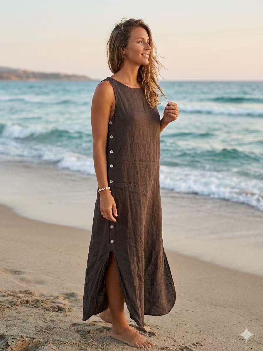 royal toscana linen dress Tawni Linen Dress White / Medium