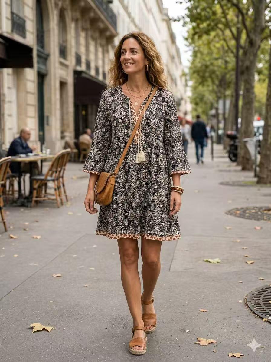 Wholesaler OZ - PRINTED COTTON DRESS