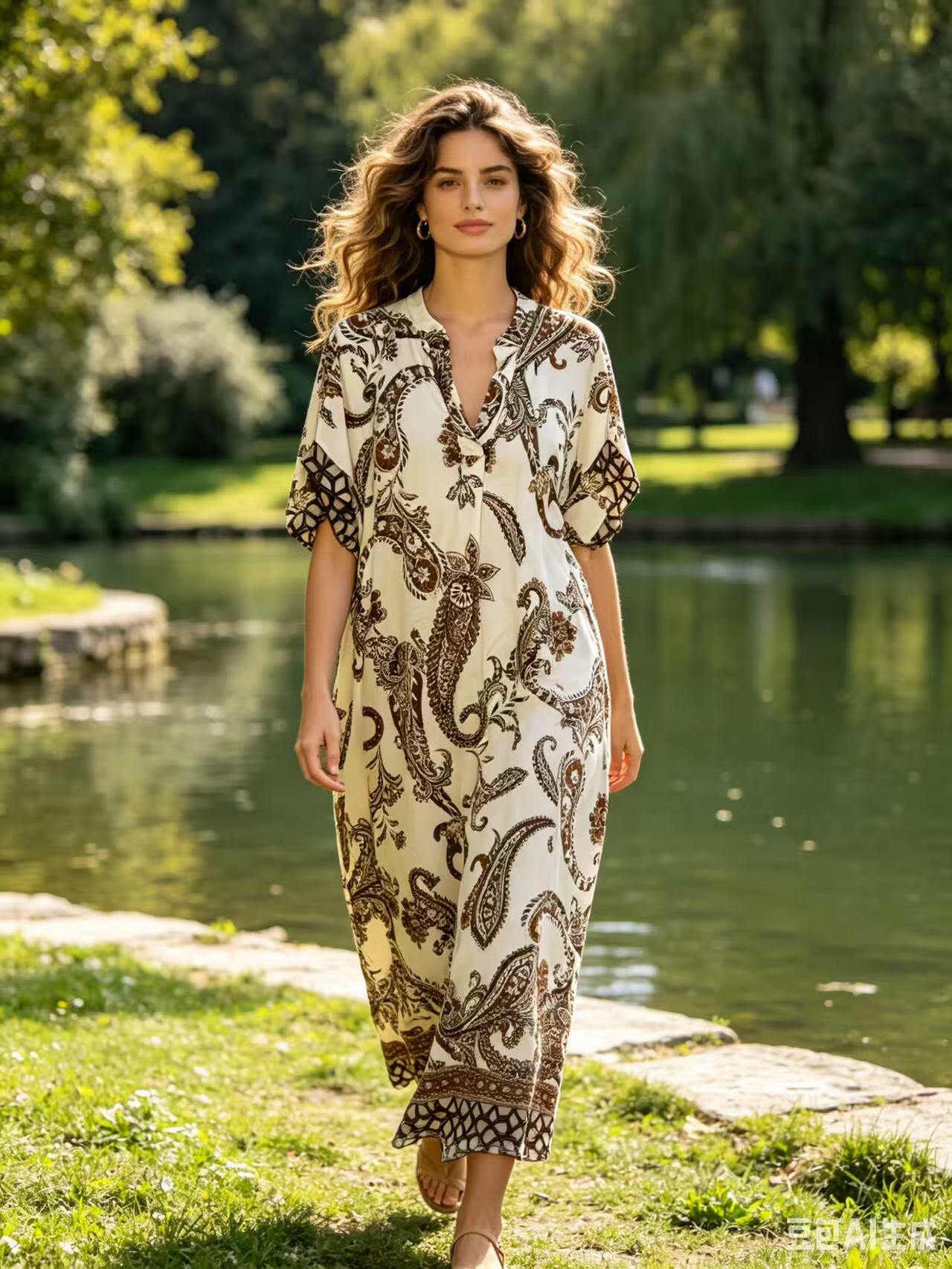 Mayorista OZ - VESTIDO ESTAMPADO DE VISCOSA