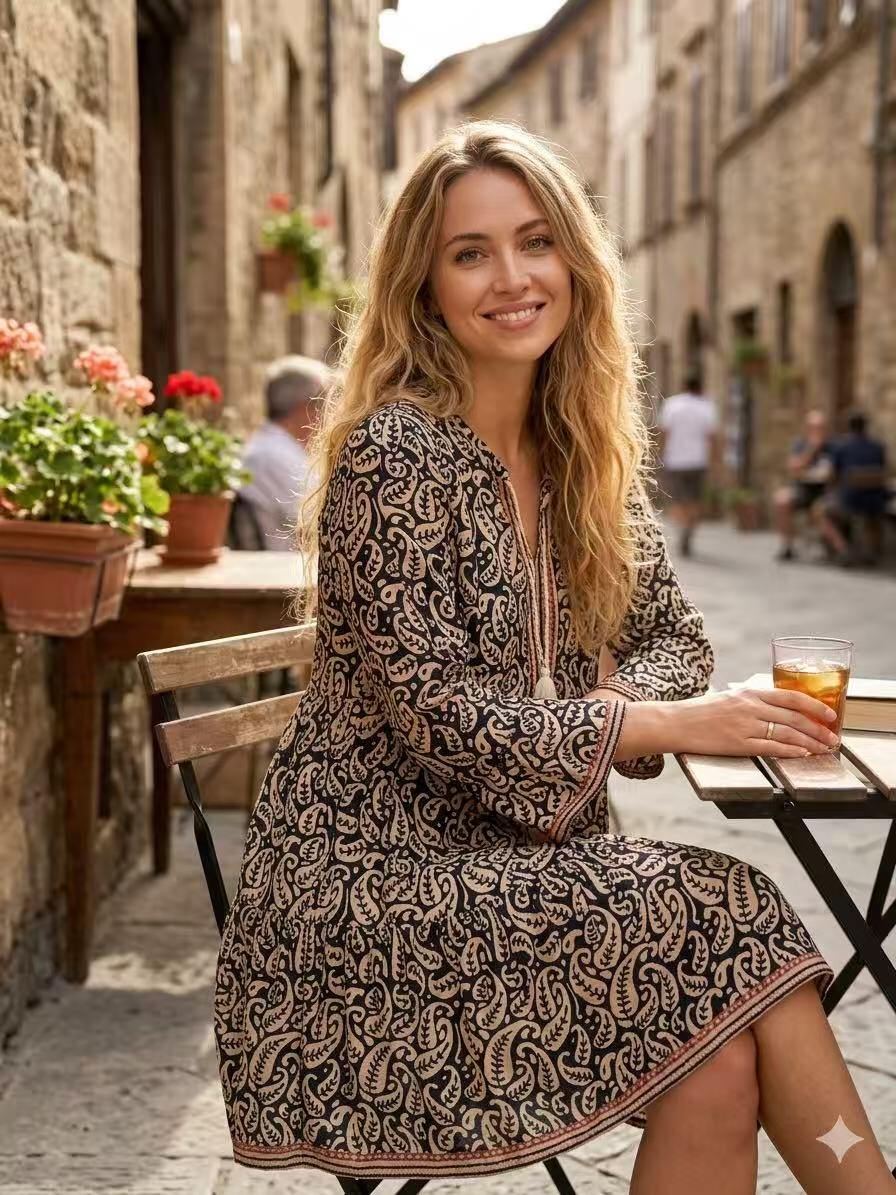 Wholesaler OZ - PRINTED COTTON DRESS
