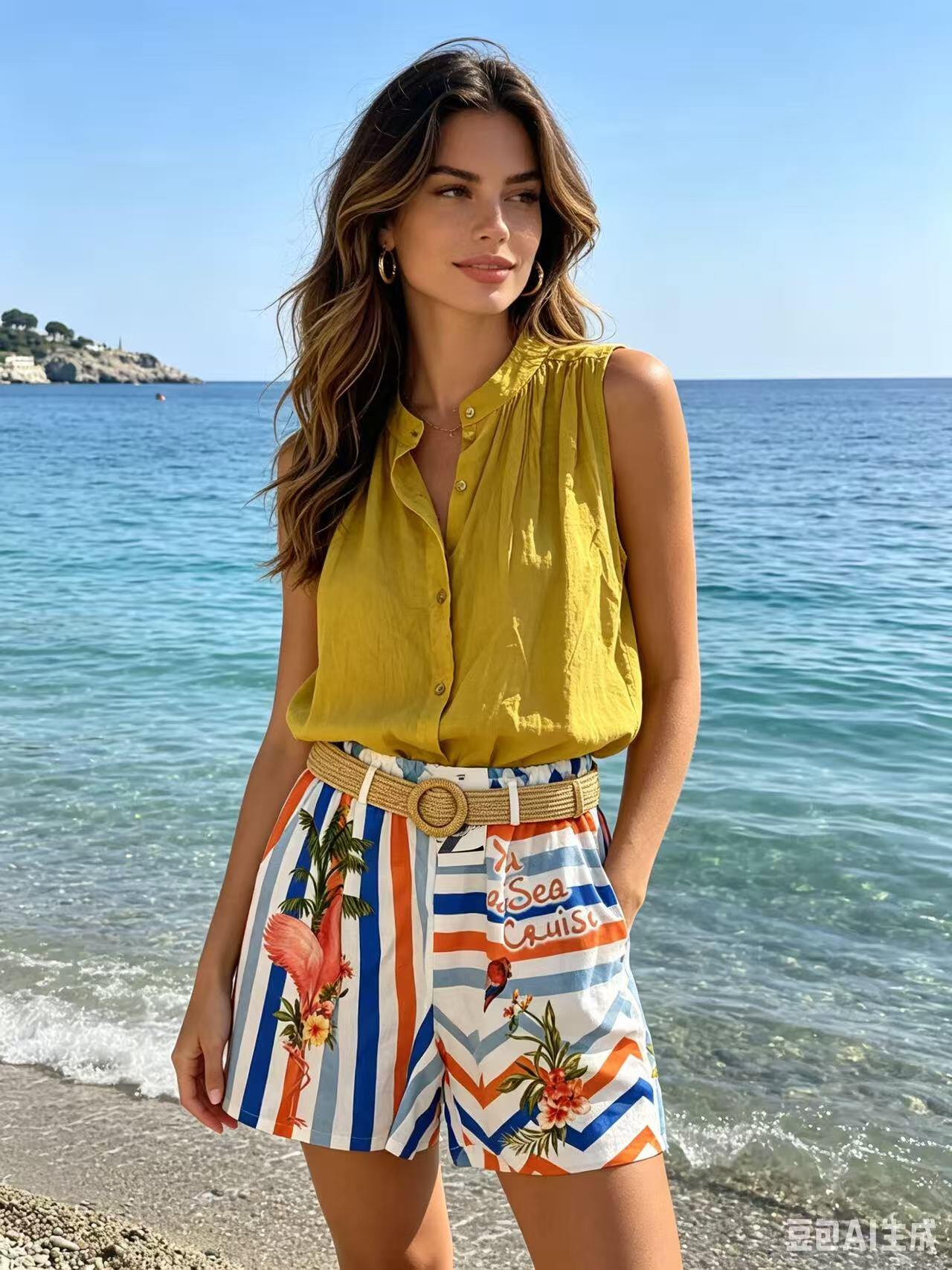 Wholesaler OZ - PRINTED SHORTS WITH BELT