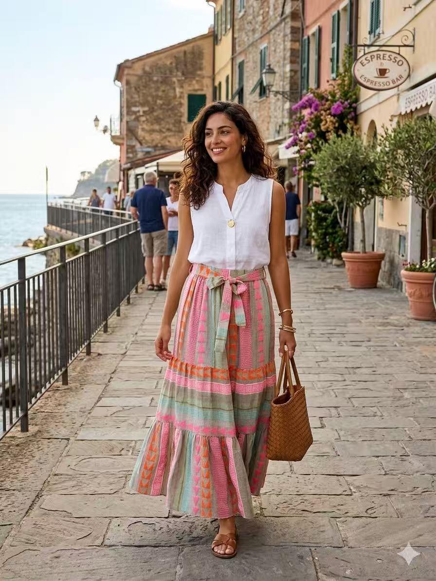 Wholesaler OZ - COTTON SKIRT WITH LUREX PRINT