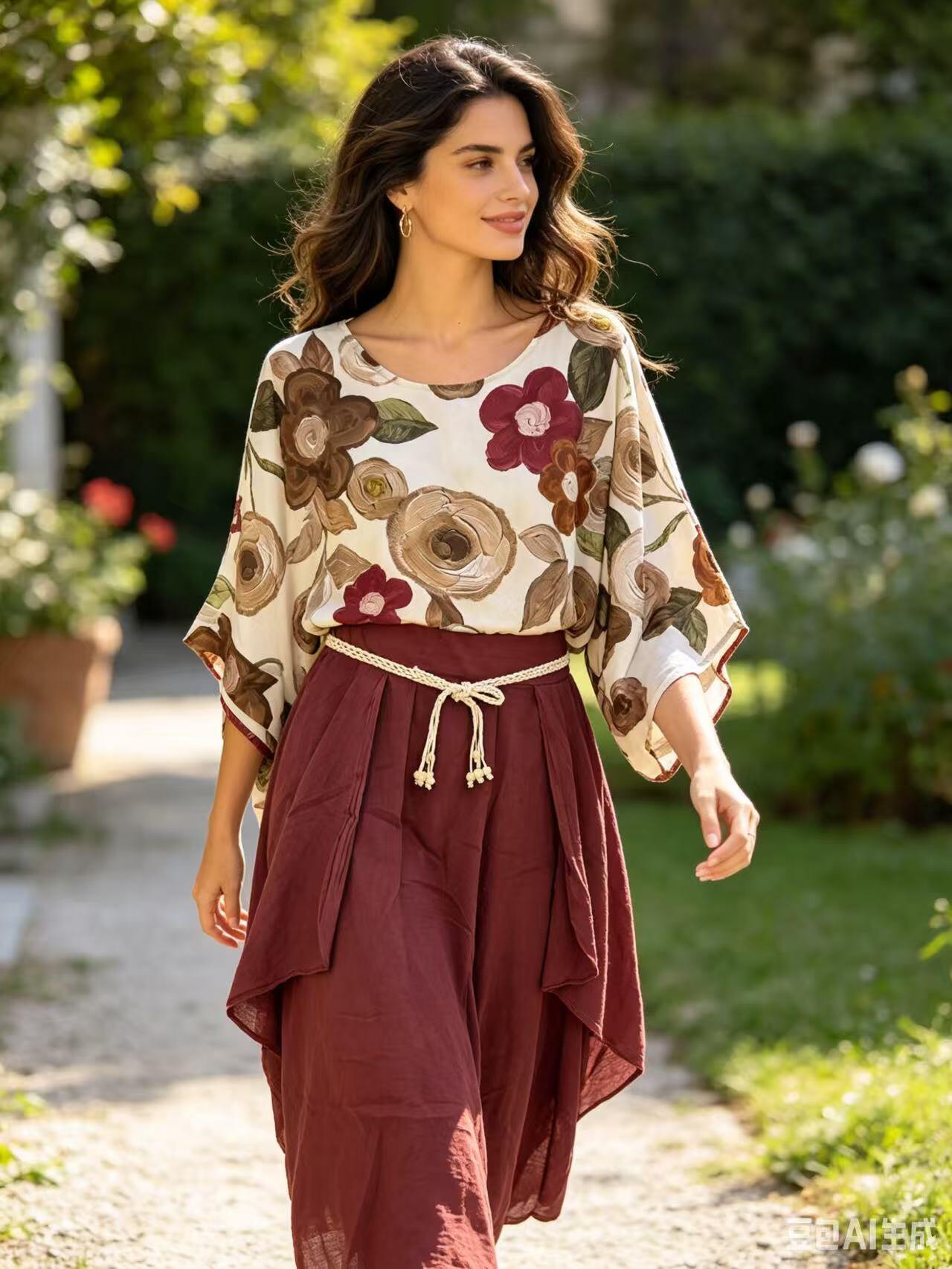 Grossiste OZ - T-shirt imprimé en viscose