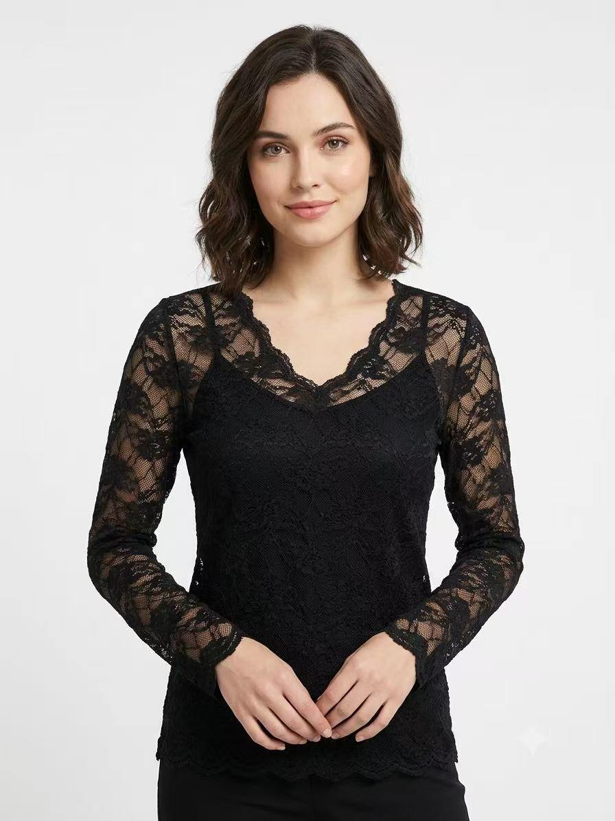 Wholesaler OZ - LACE TOP V-NECK