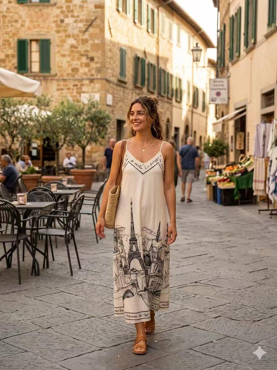 Wholesaler OZ - PARIS PRINTED DRESS