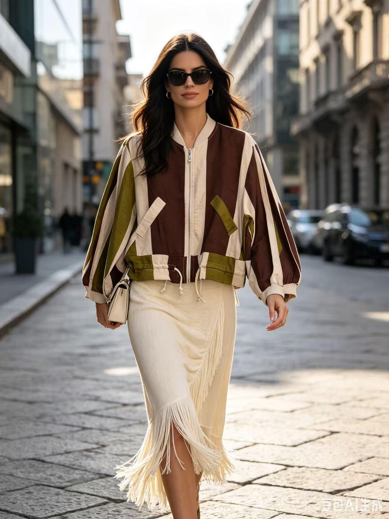 Wholesaler OZ - STRIPED PRINT JACKET
