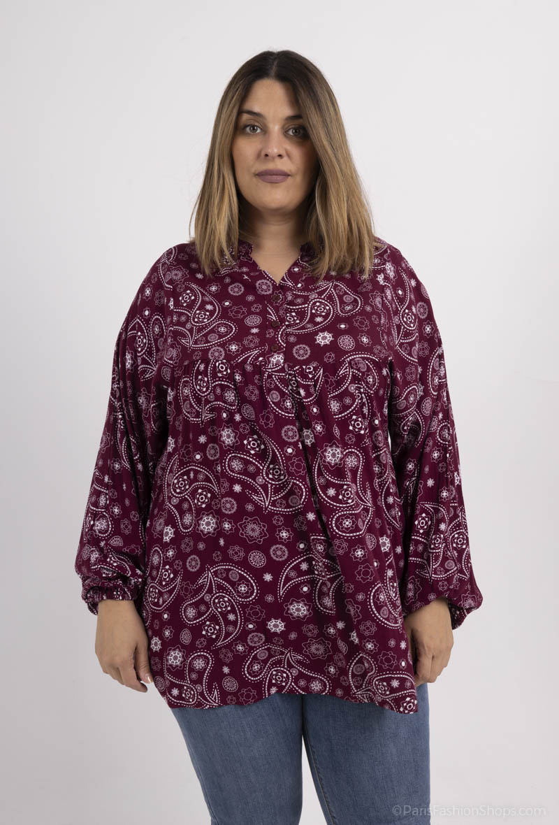 Grossiste PANEIGE PARIS - Chemise imprimée - Grande Taille