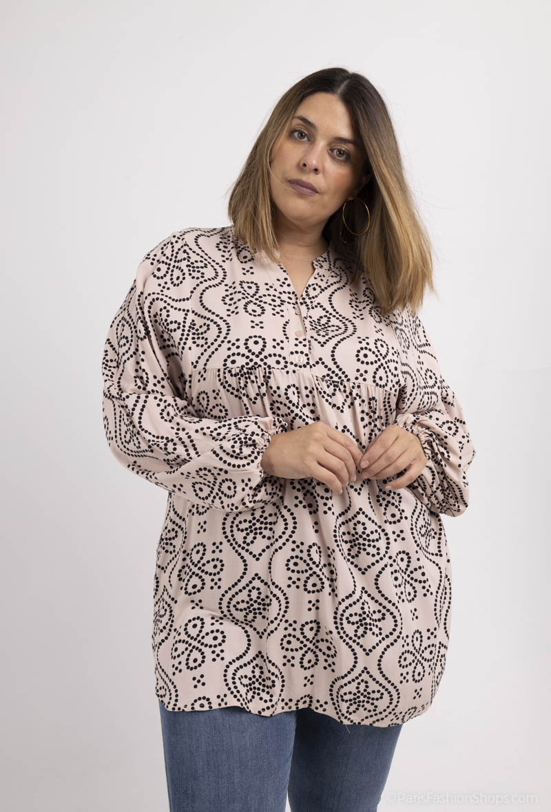 Grossiste PANEIGE PARIS - Chemise imprimée - Grande Taille