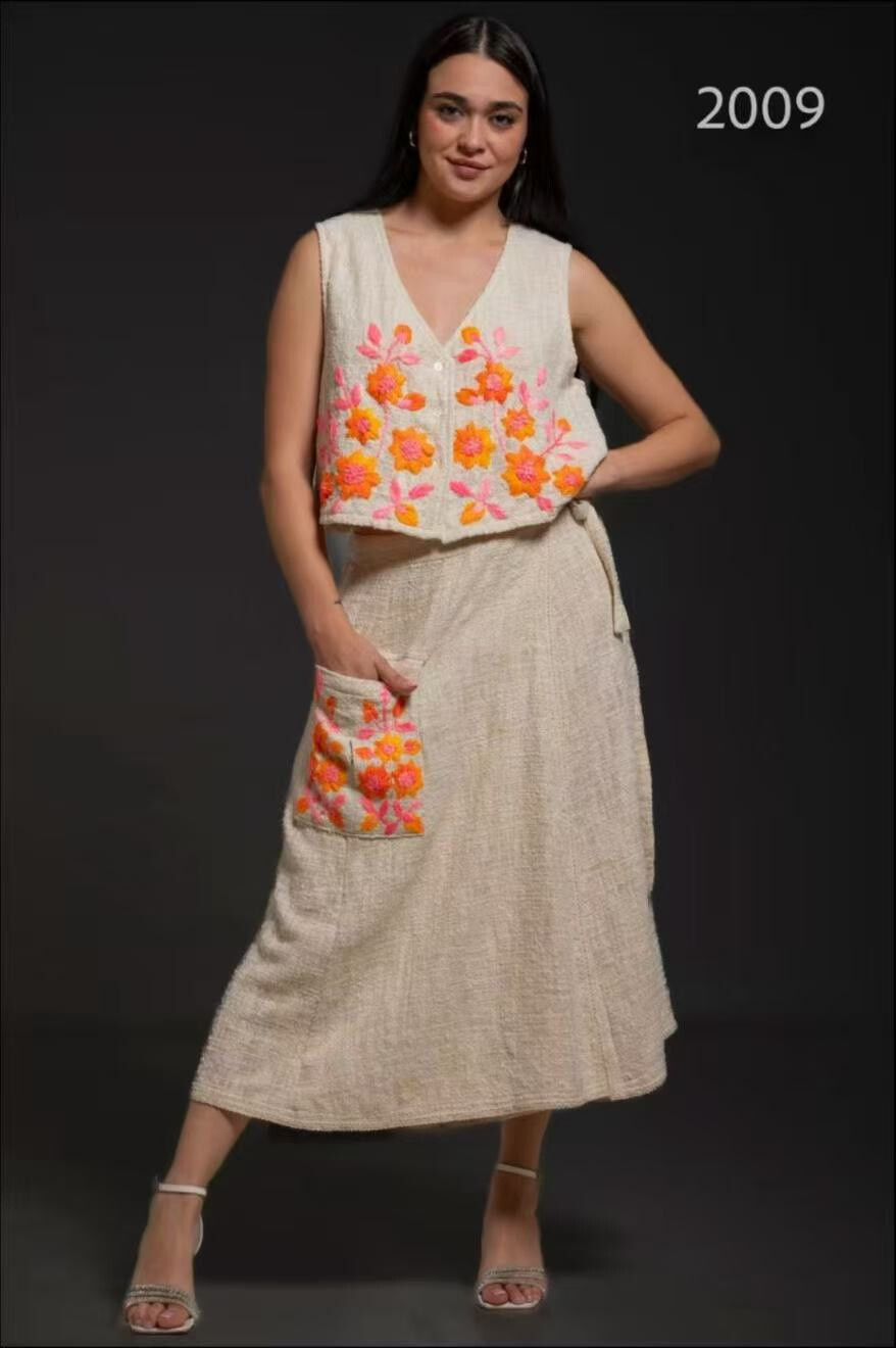 Wholesaler Papareil - Sleeveless vest set+skirt