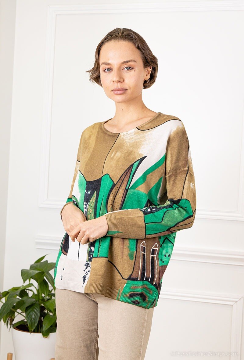 Wholesaler Papareil - Sweater printed with rhinestones