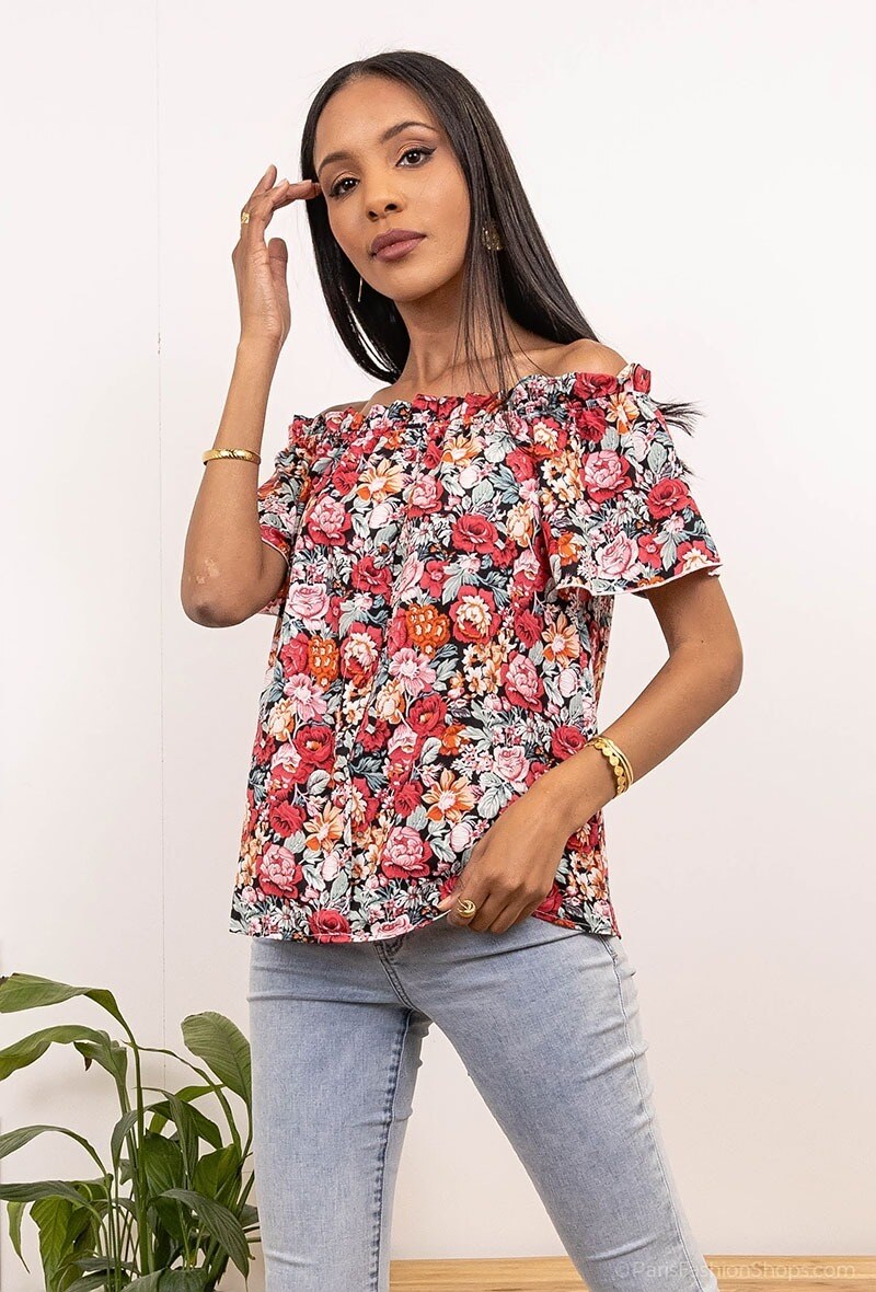 Grossiste Paris et Moi - Blouse à imprimé fleurs