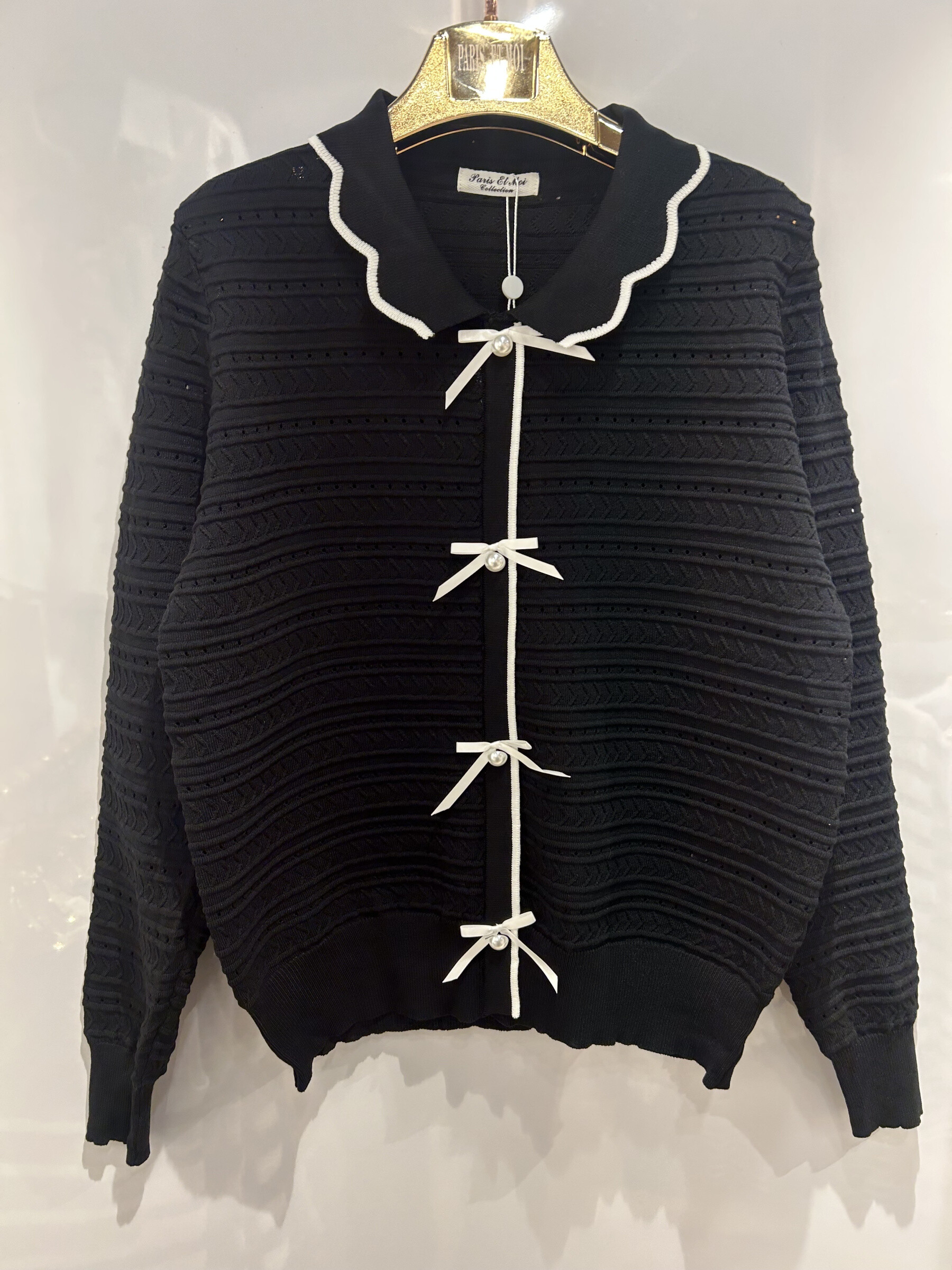 Grossiste Paris et Moi - Faux gilet à perles et rubans