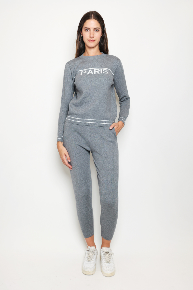 Grossiste Paris et Moi - Ensemble Pullover "PARIS" uni.