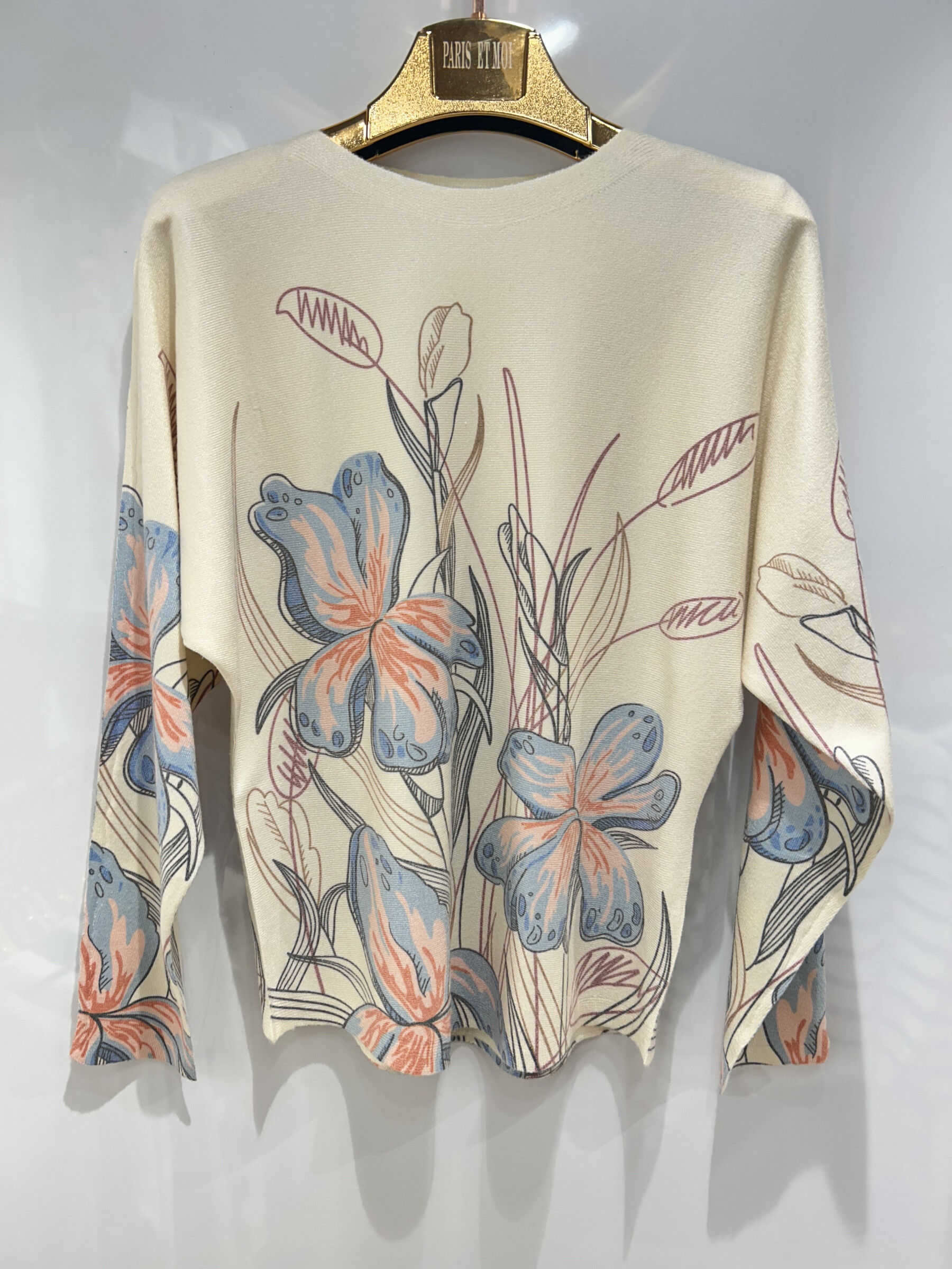 Grossiste Paris et Moi - Pullover fin à imprimé floral