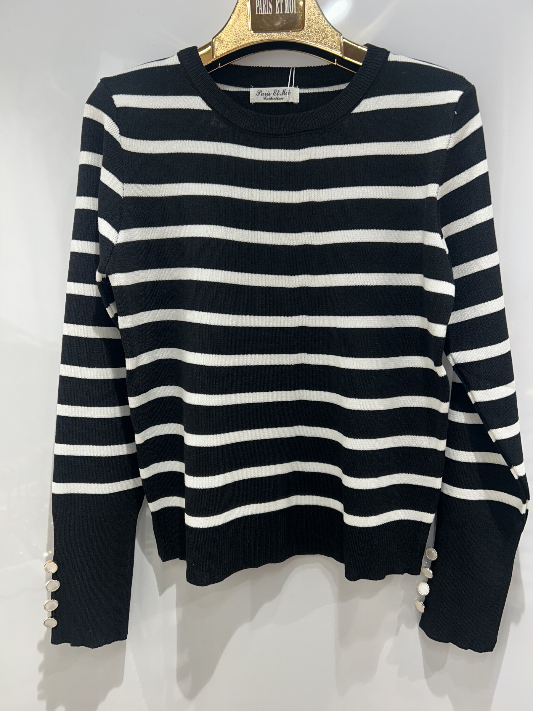 Grossiste Paris et Moi - Pullover marinière col rond classique