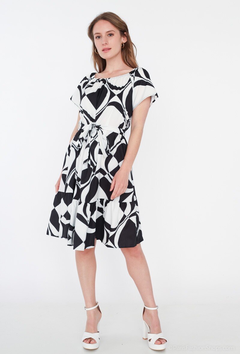 Grossiste Paris et Moi - Robe courte à imrpimé géométriques