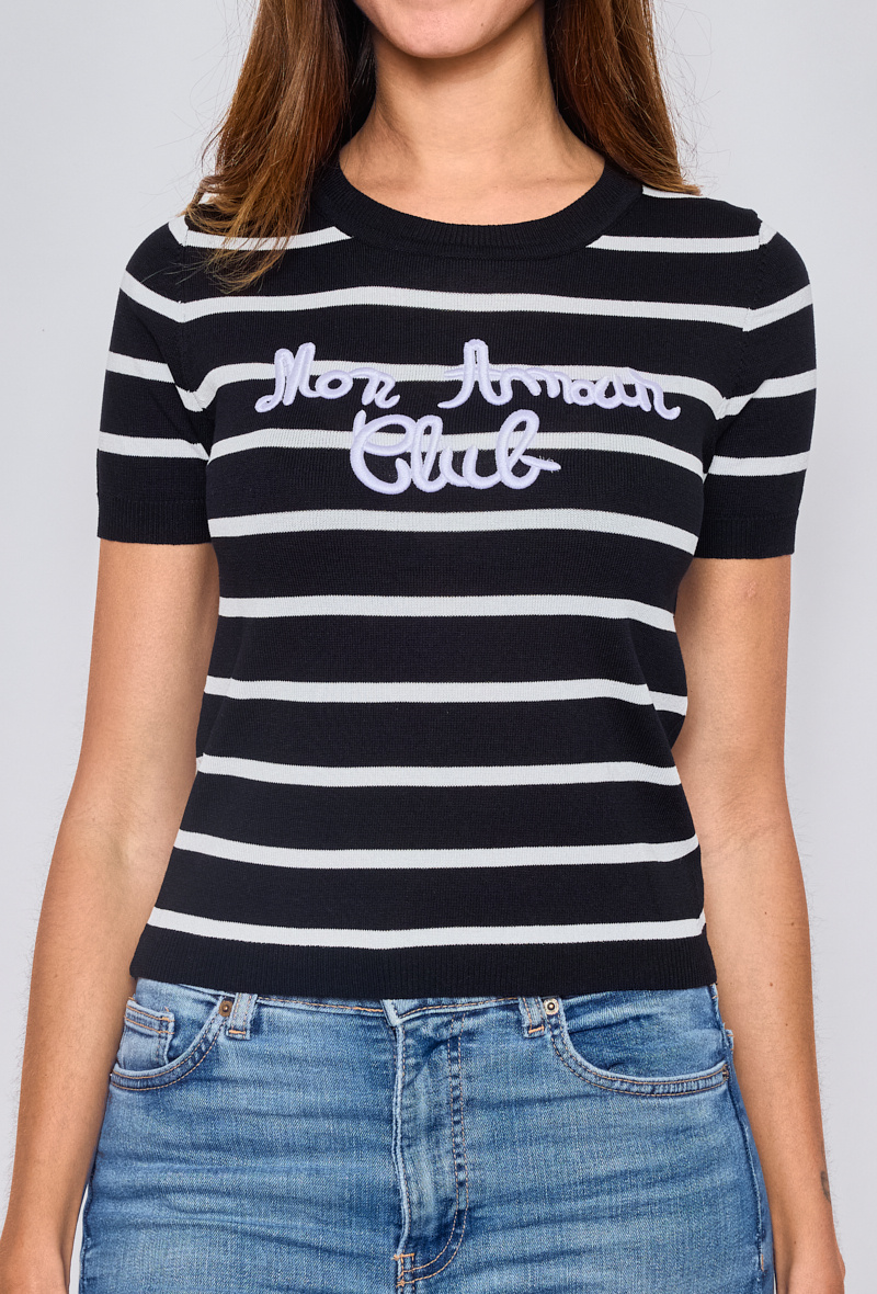 Grossiste Paris et Moi - Top à manches courtes "Mon Amour Club"