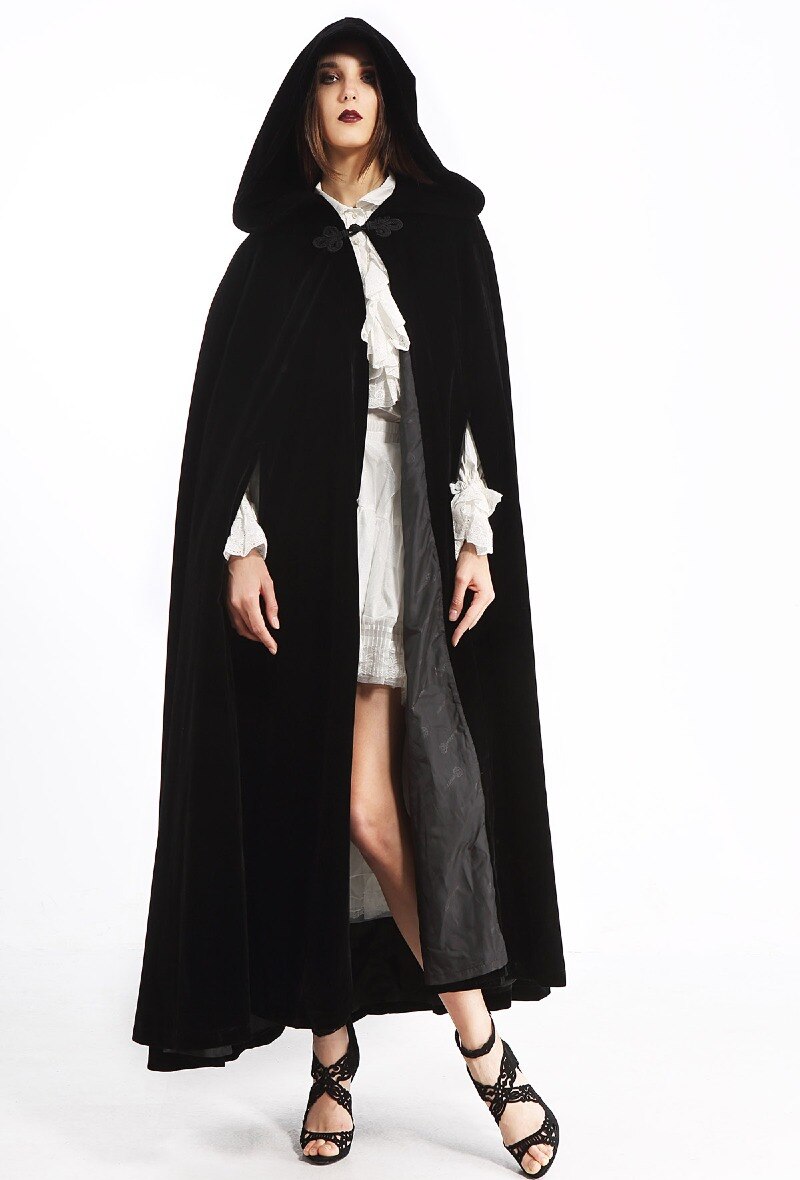 Wholesaler Pentagramme - Long Gothic Velvet Mixed Cape