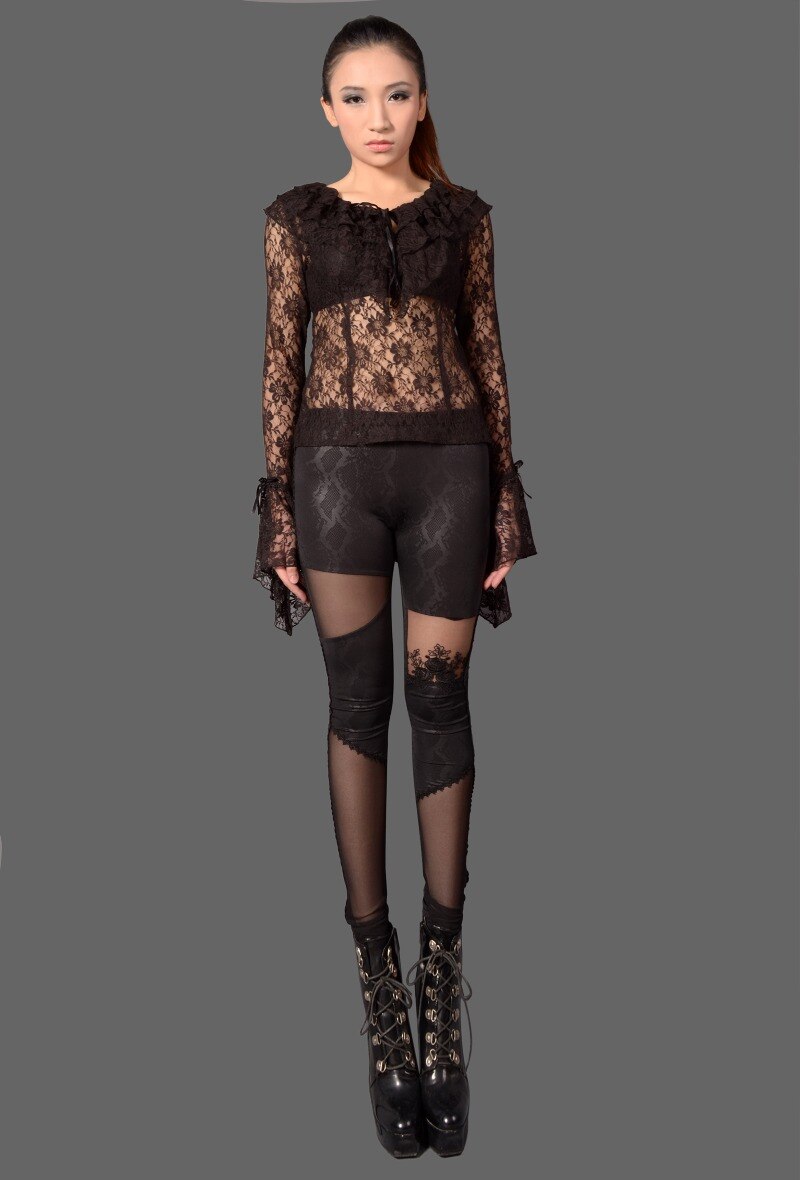 Großhändler Pentagramme - Asymmetrische Gothic Leggings
