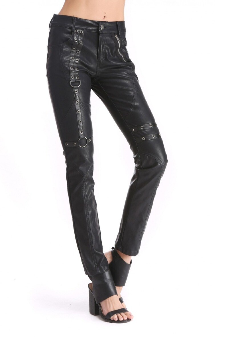 Grossiste Pentagramme - PANTALON GOTHIQUE ROCK SIMILI CUIR