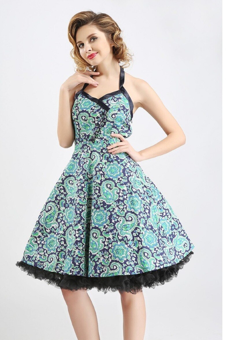 Robe rockabilly verte on sale