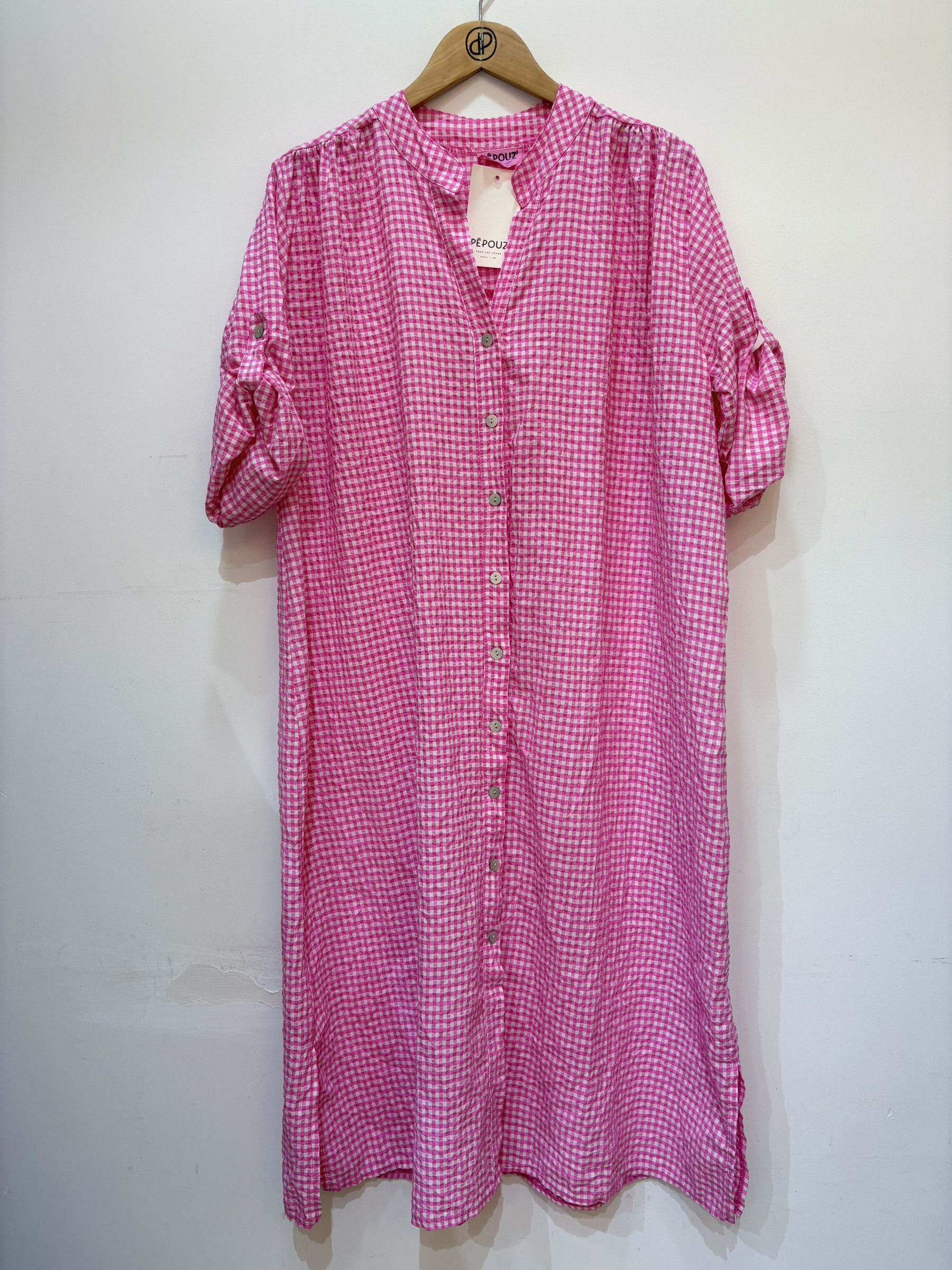 Wholesaler Pépouz' Paris Curve - Cotton gingham shirt dress