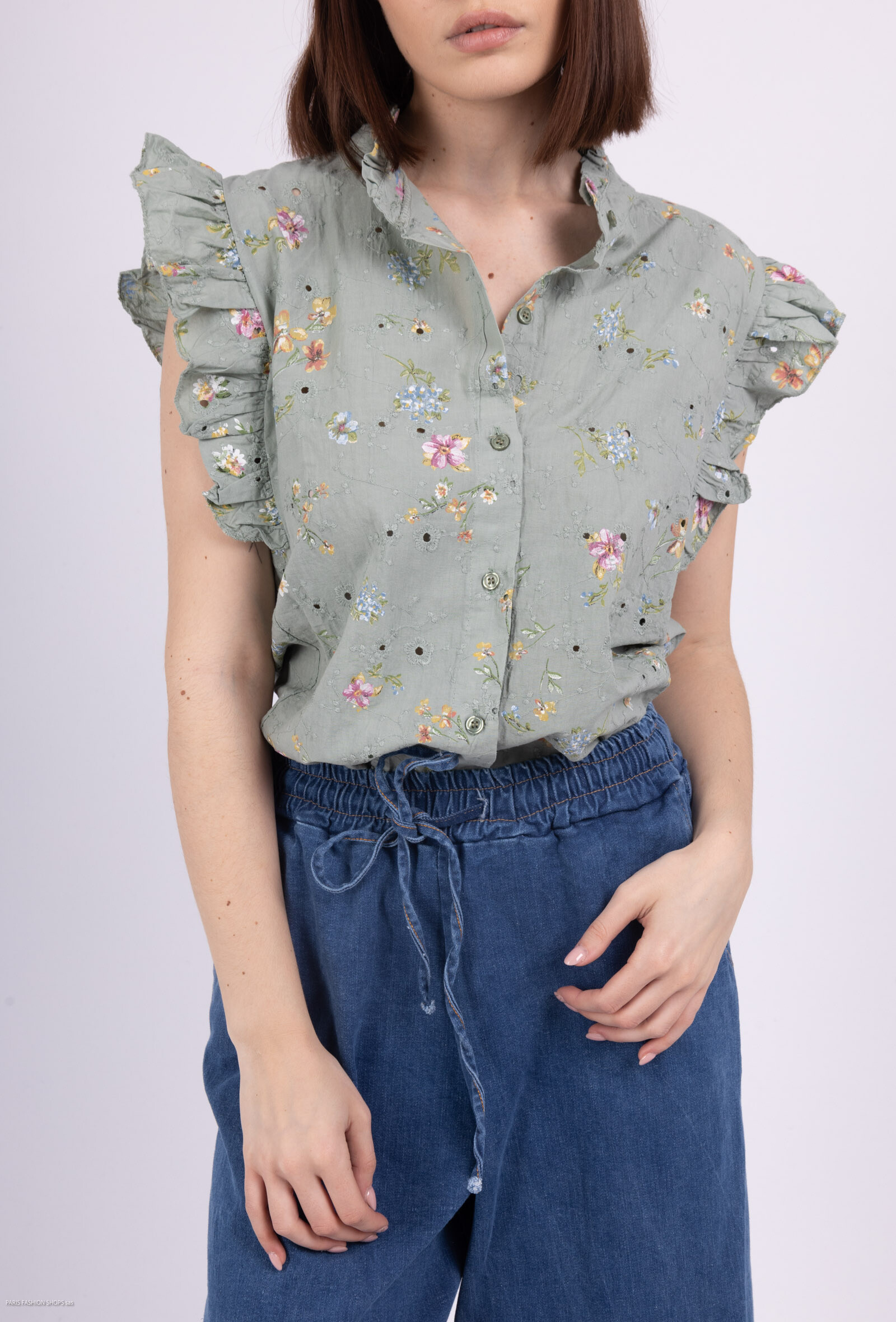 Wholesaler Pépouz' Paris - 100% cotton sleeveless blouse