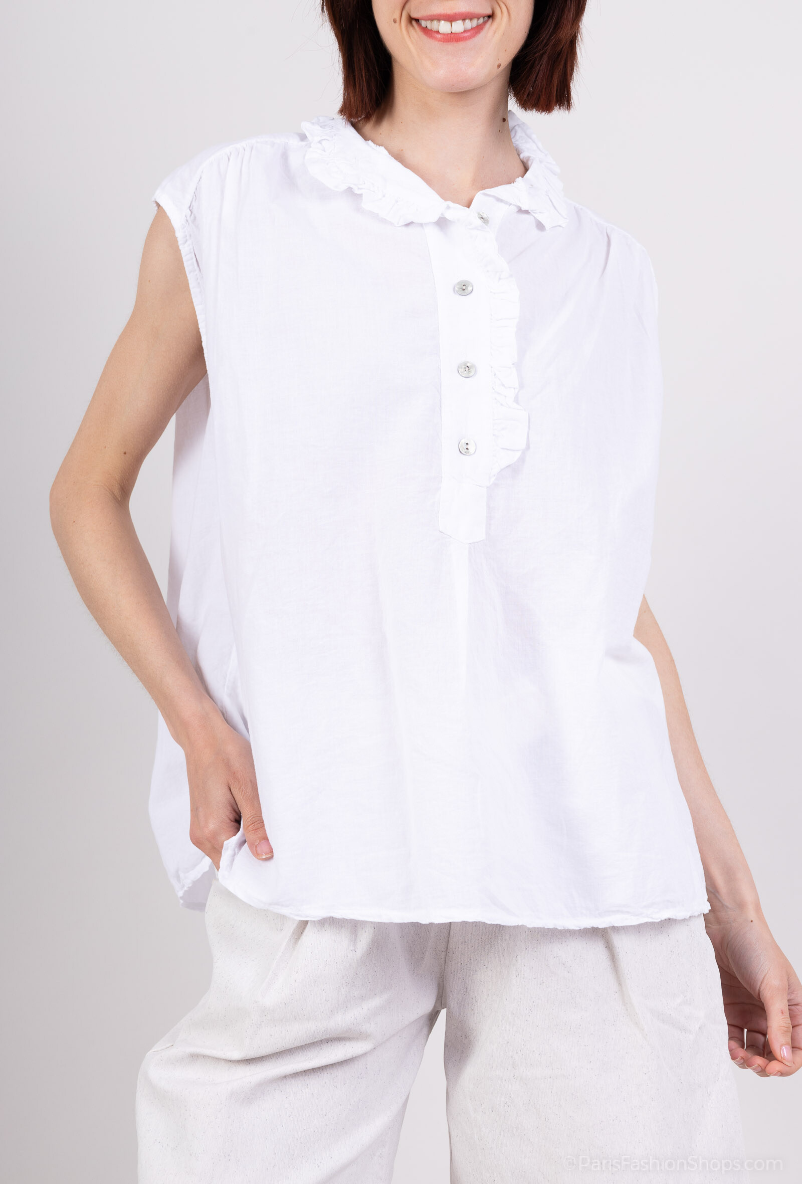 Wholesaler Pépouz' Paris - 100% cotton ruffled collar blouse
