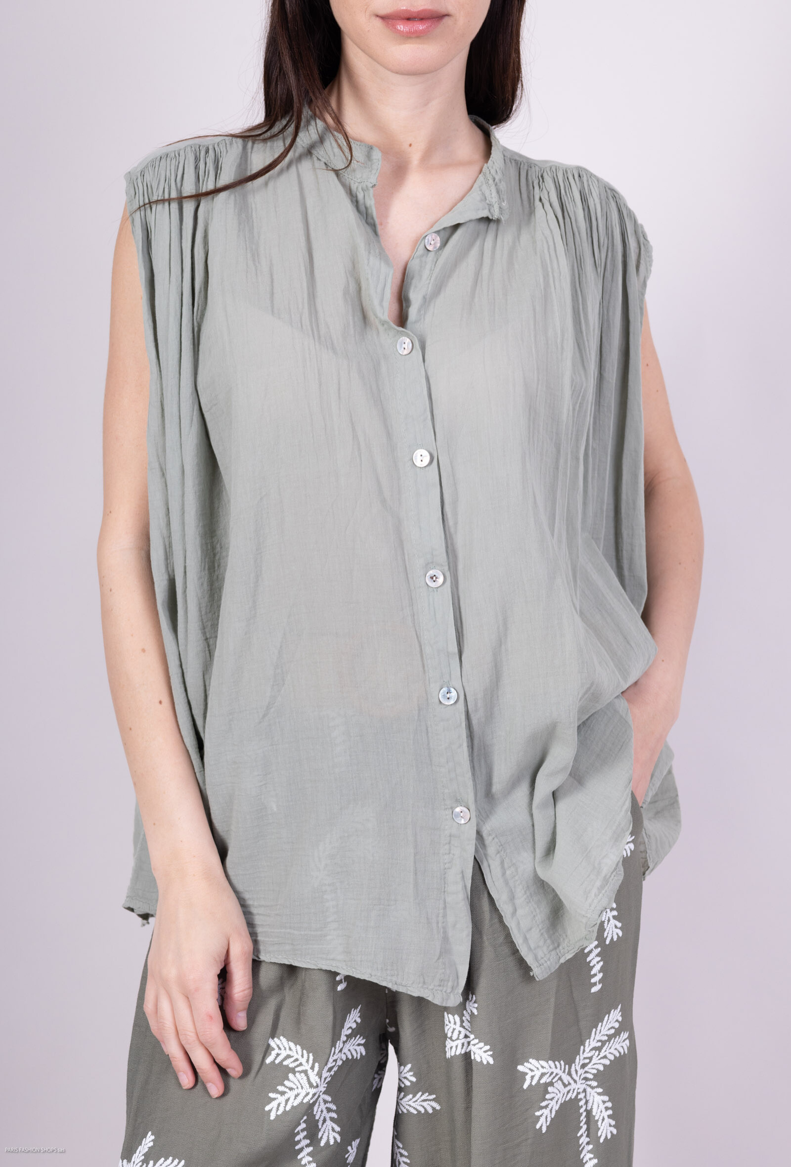 Wholesaler Pépouz' Paris - 100% cotton V -neck blouse