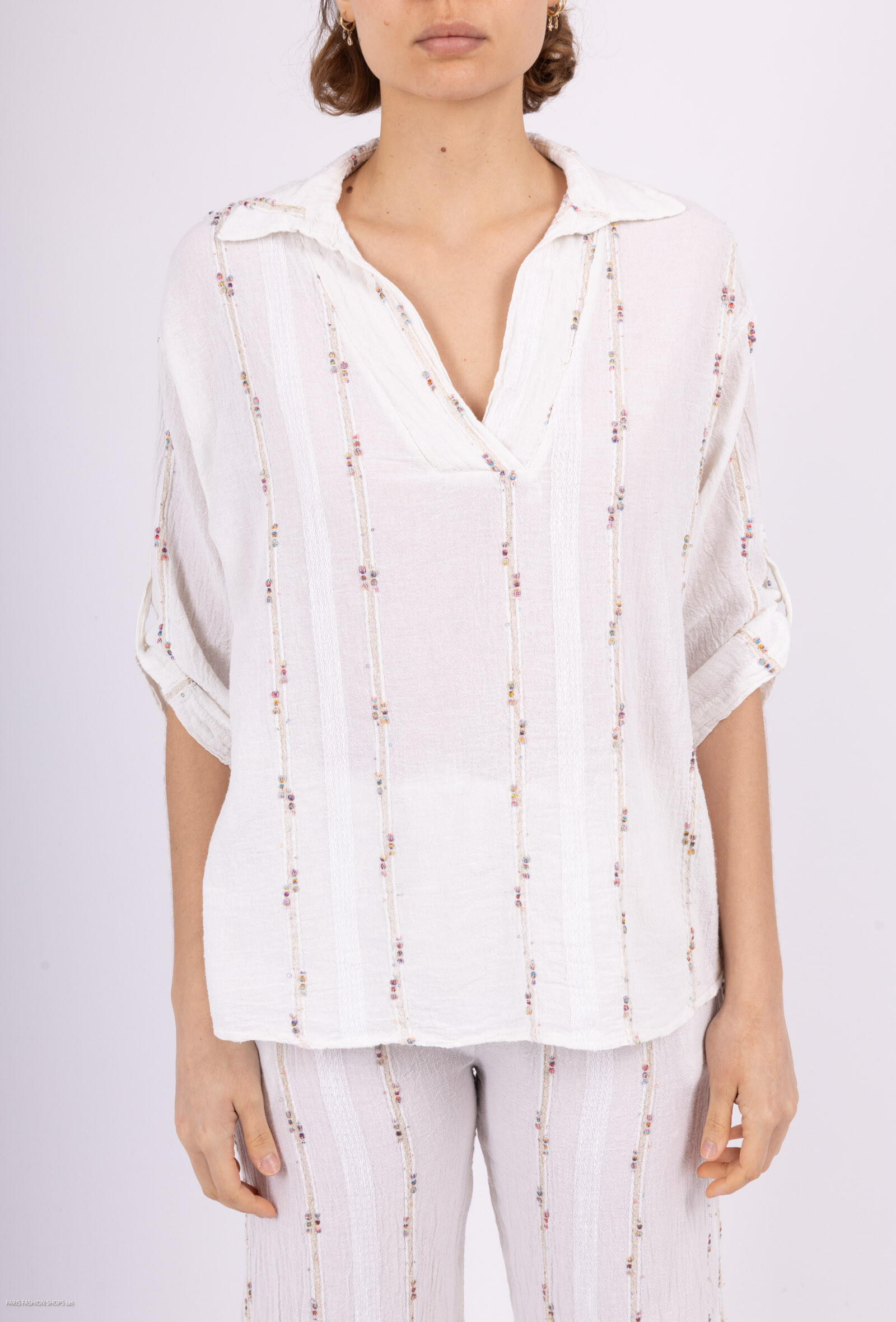 Wholesaler Pépouz' Paris - Light linen and cotton blouse