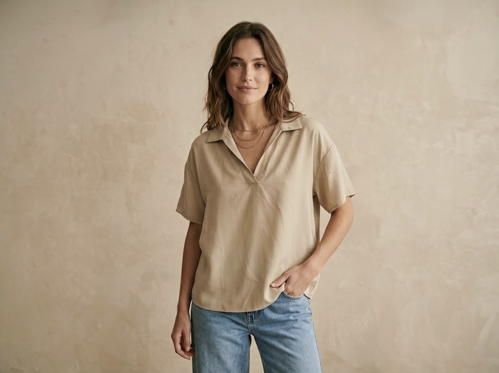 Grossiste Pépouz' Paris - Blouse manches courtes modal col V fluide et légère