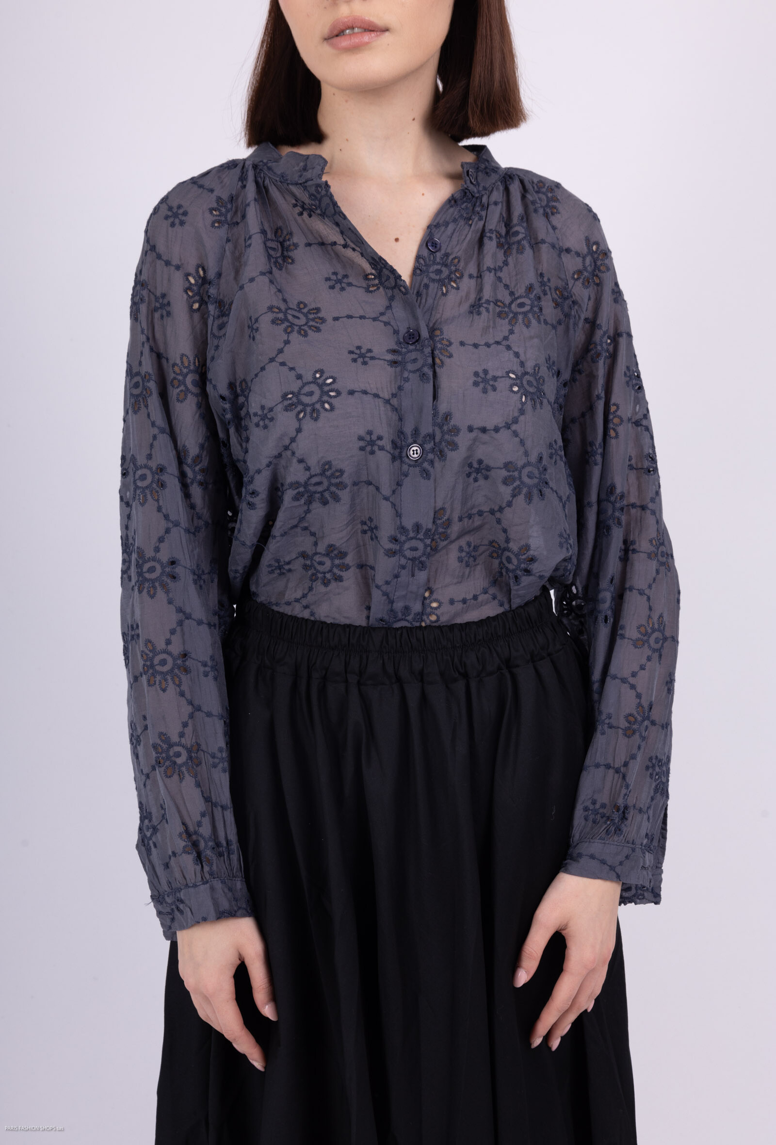 Wholesaler Pépouz' Paris - Long embroidered sleeve blouse