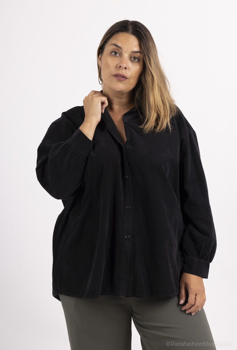 Wholesaler Pépouz' Paris - Large size cotton velvet shirt