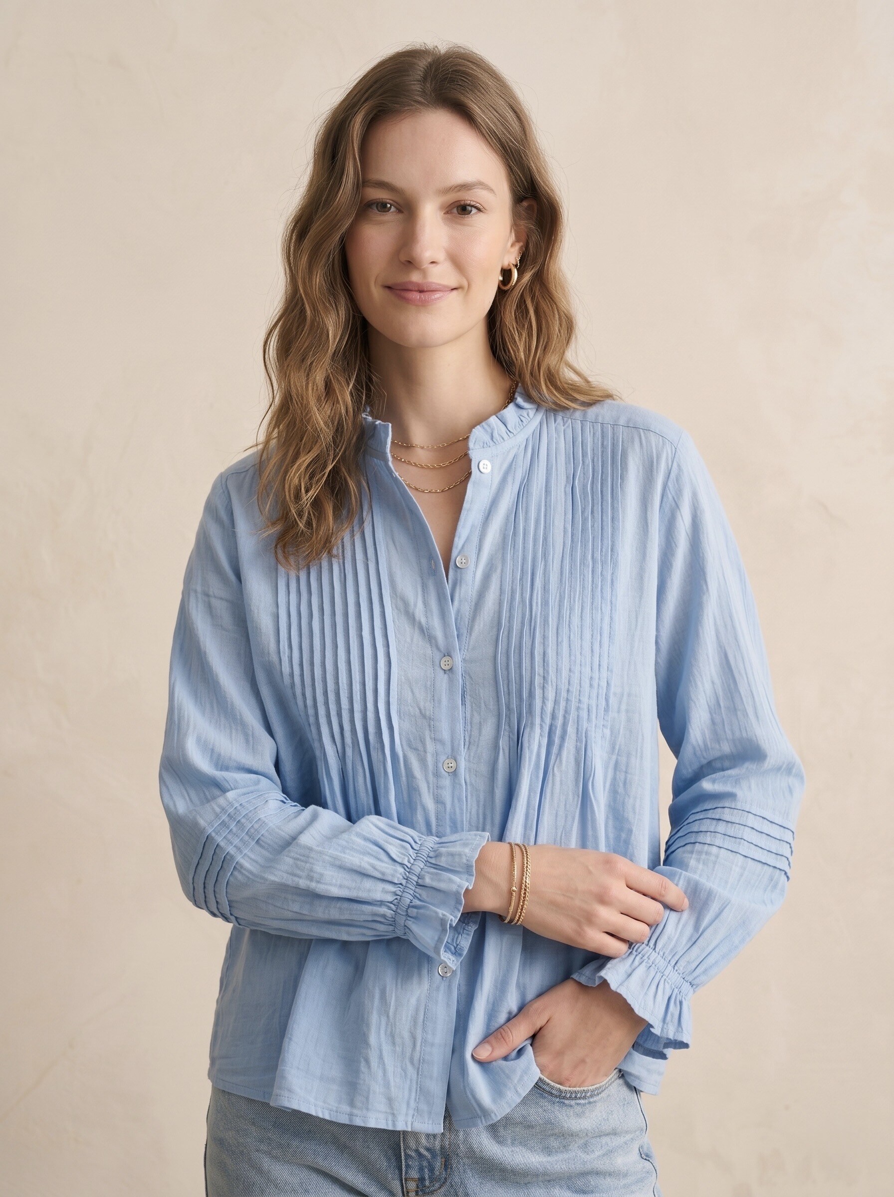 Mayorista Pépouz' Paris - Camisa de algodón con cuello fruncido