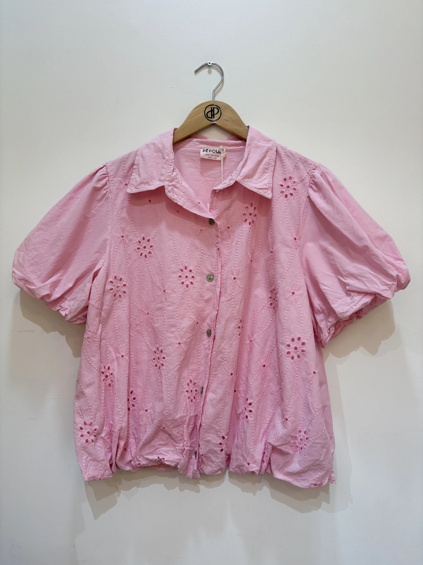 Grossiste Pépouz' Paris - Chemise coton broderie anglaise manches courtes
