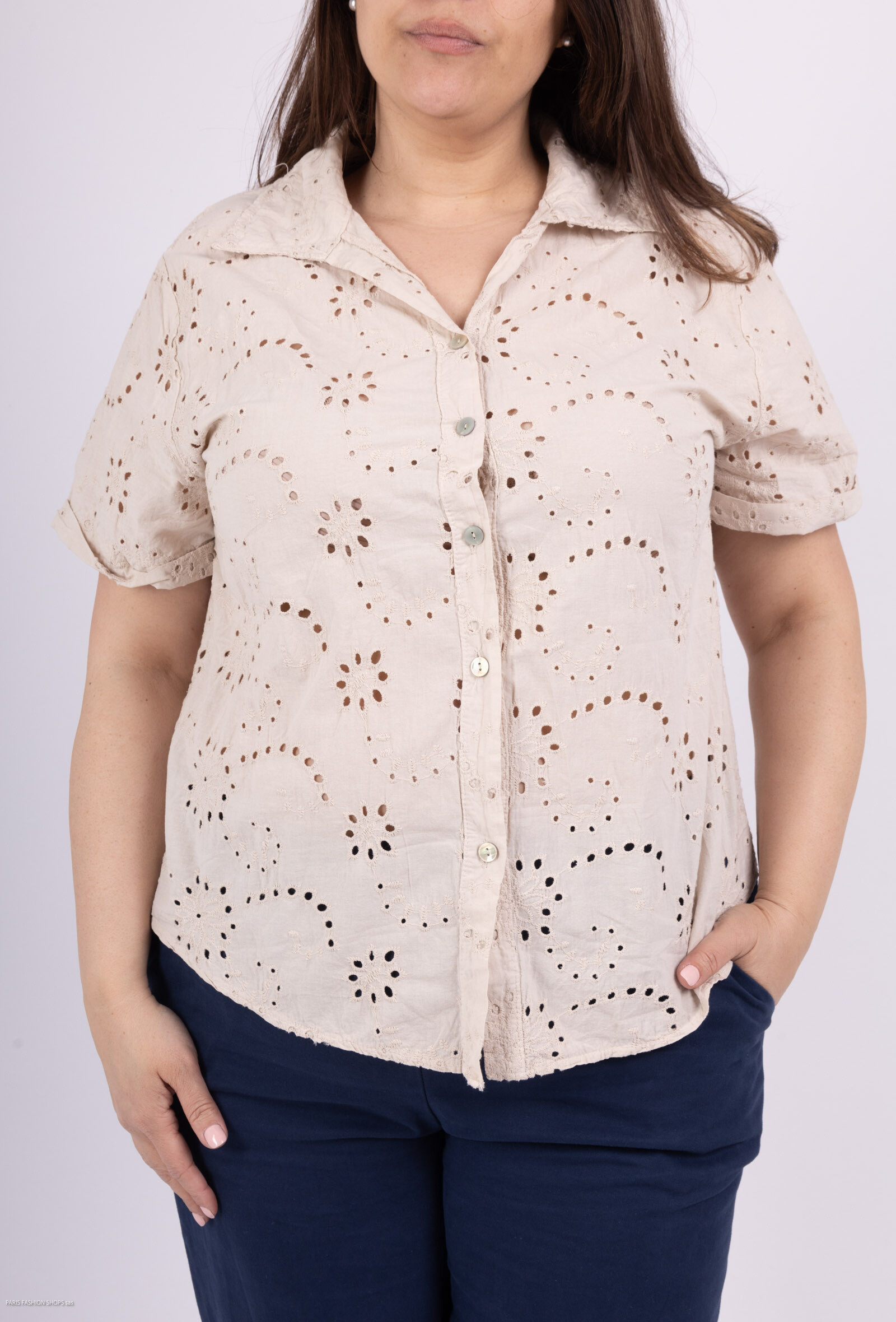 Wholesaler Pépouz' Paris - Short sleeve embroidery shirt