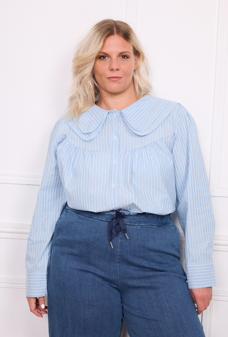 Mayorista Pépouz' Paris - Camisa de algodón Claudine a rayas