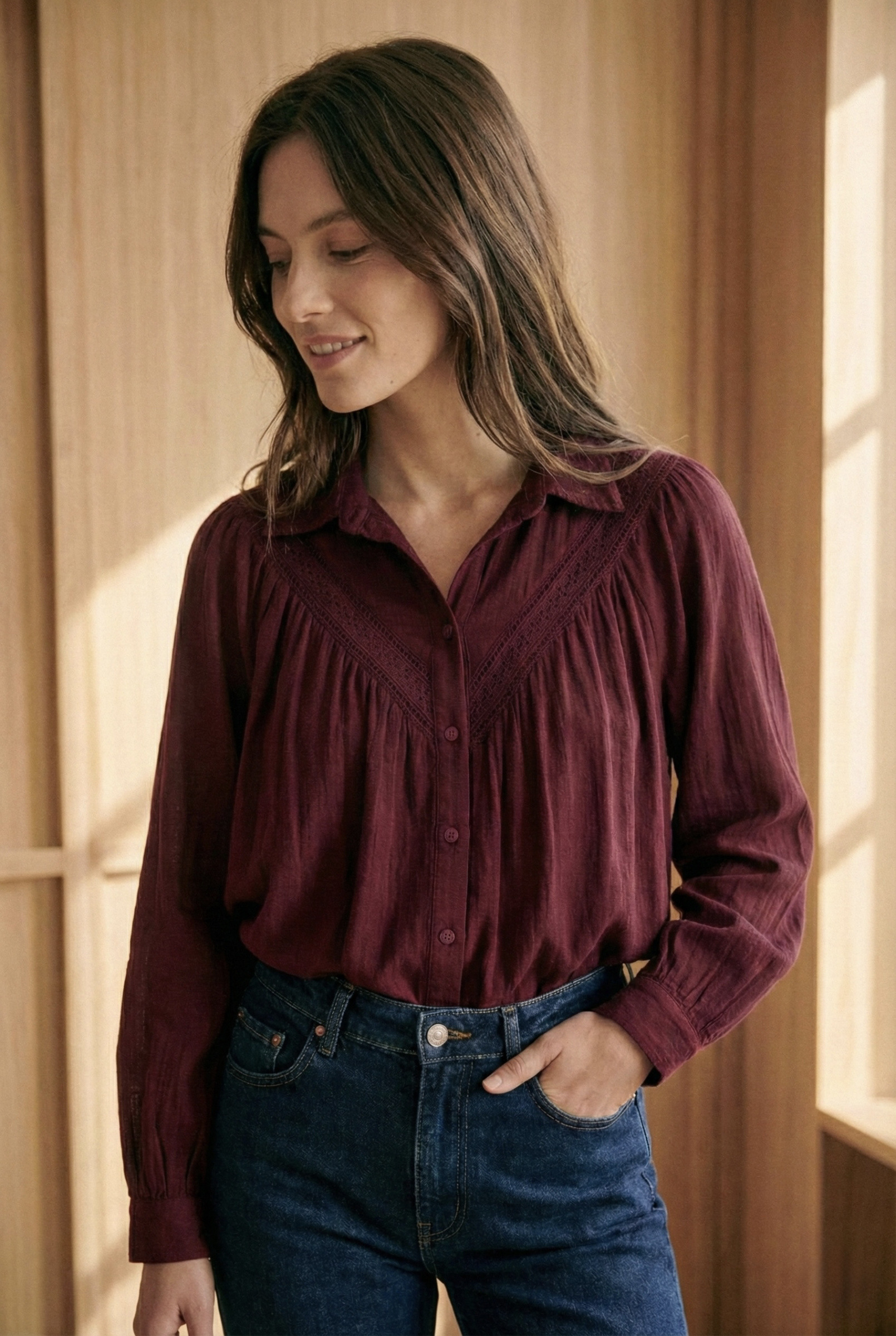 Grossiste Pépouz' Paris - Chemise en coton brodé ajouré