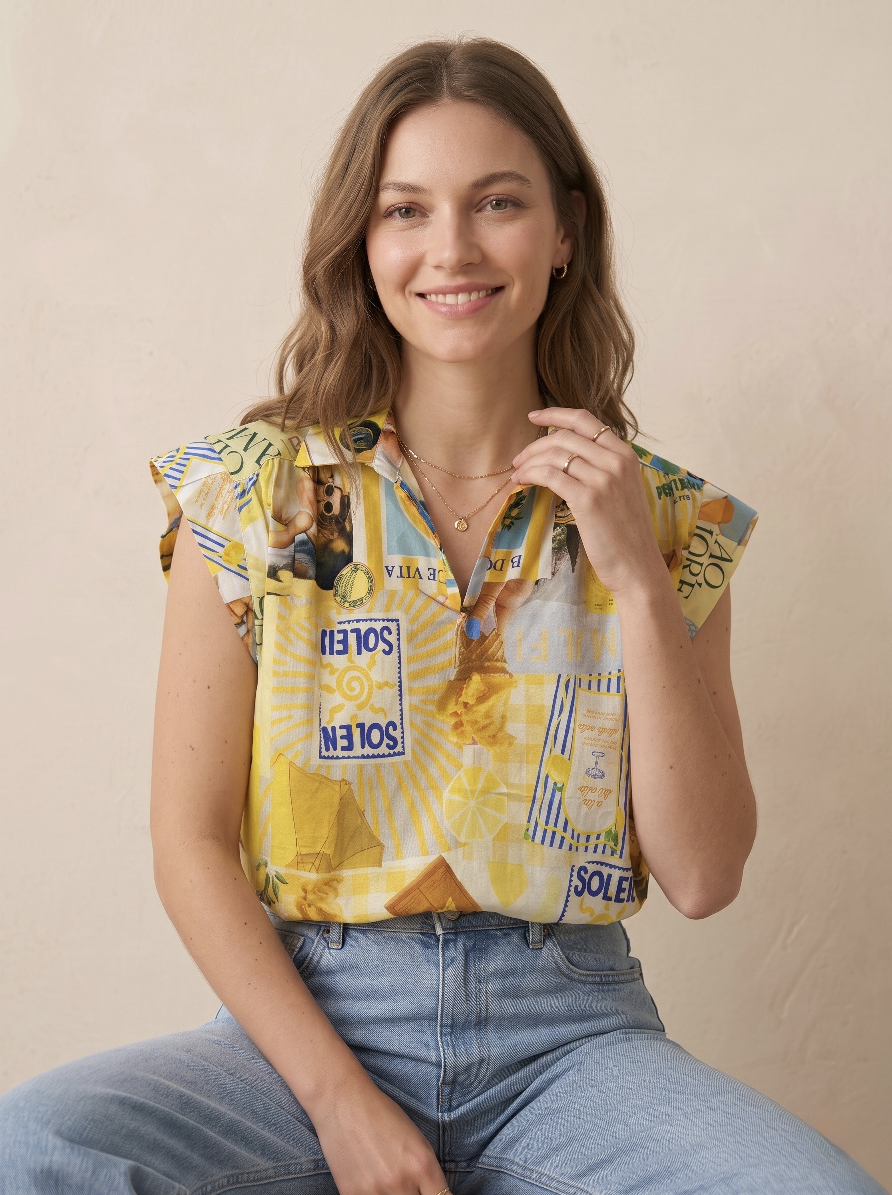 Grossiste Pépouz' Paris - Chemise coton imprimé estival col chemise manches courtes