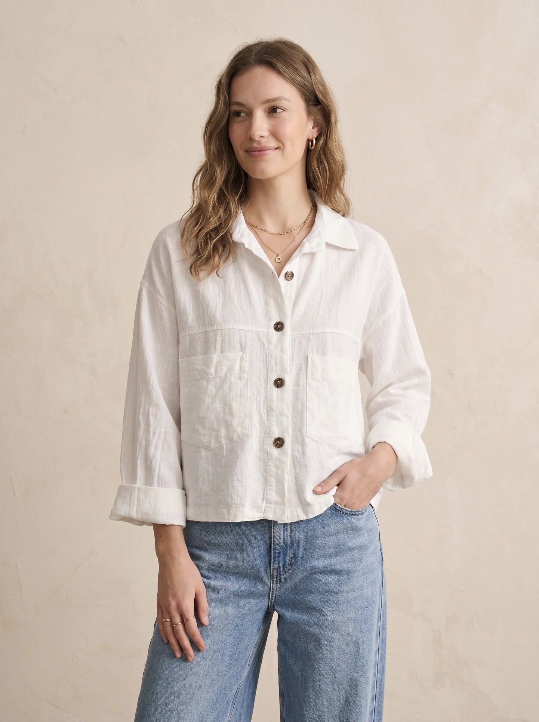 Mayorista Pépouz' Paris - Camisa lisa de algodón y lino