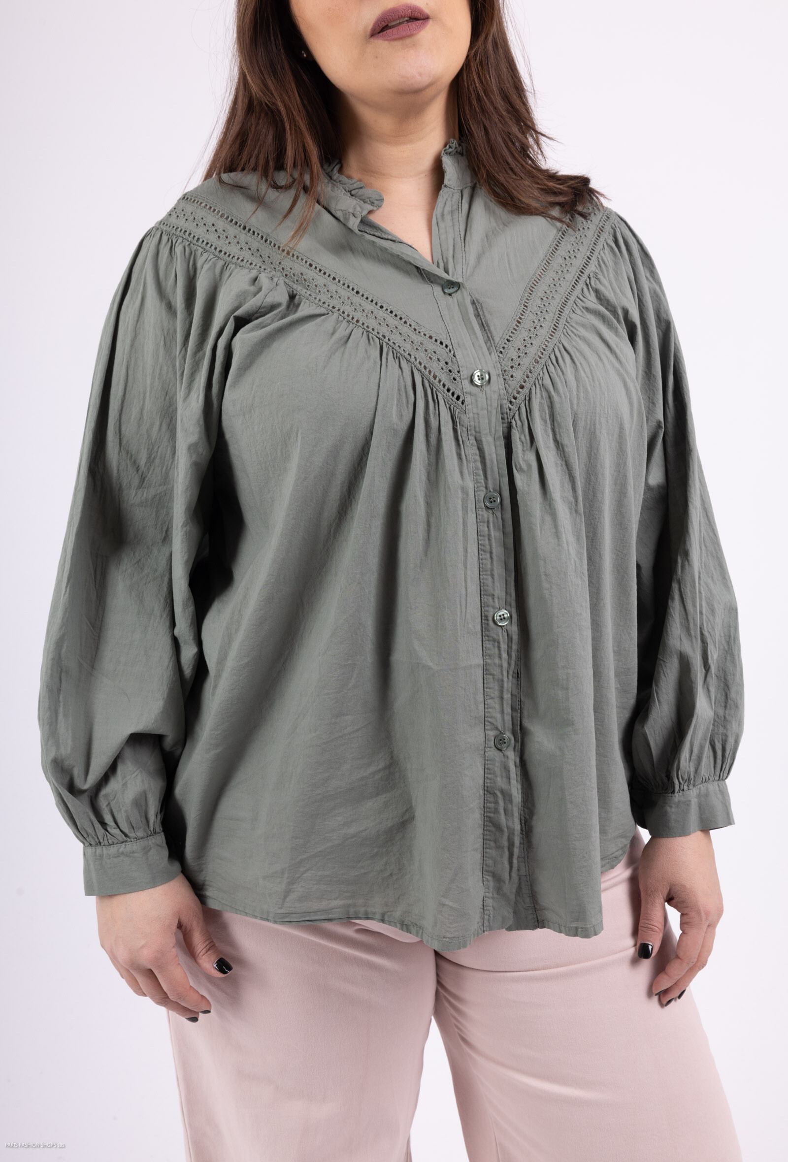 Wholesaler Pépouz' Paris - PLUS SIZE 100% cotton shirt with embroidery