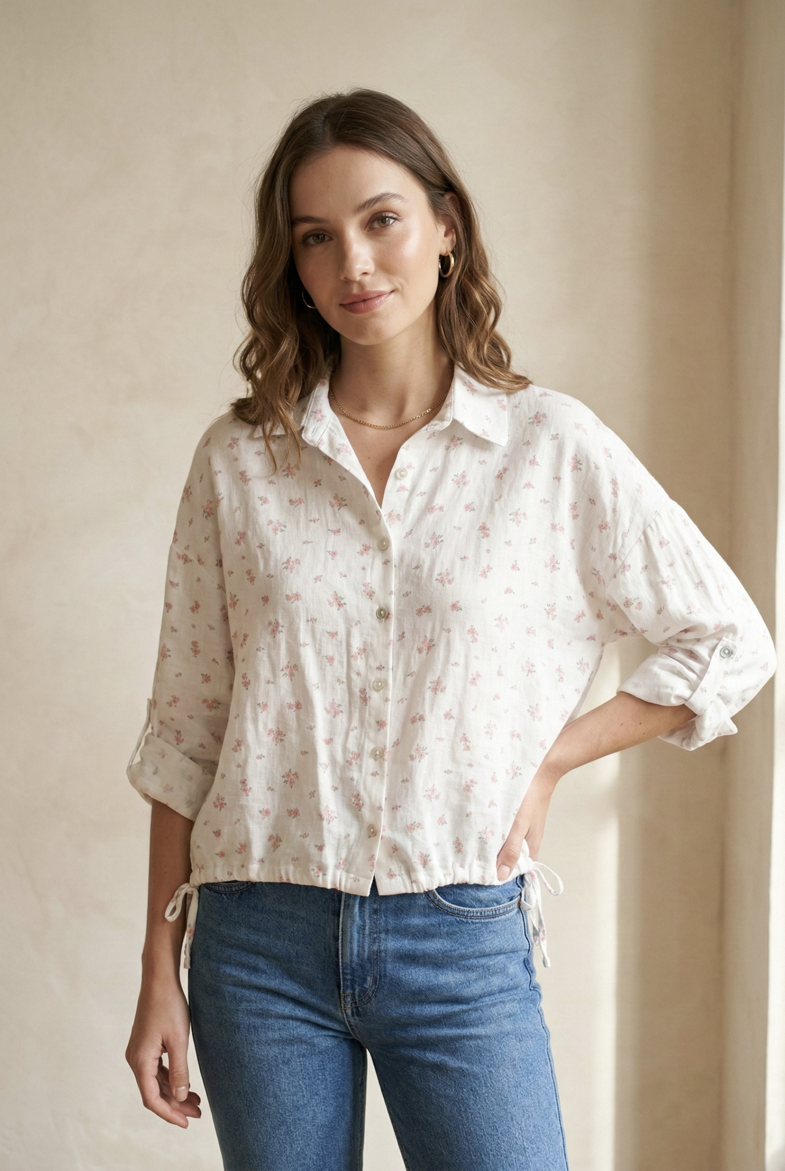 Grossiste Pépouz' Paris - Chemise gaze de coton imprimé fleurs