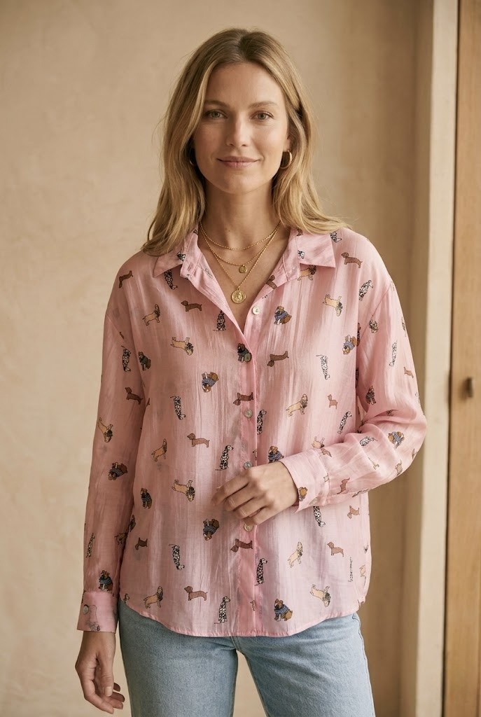 Mayorista Pépouz' Paris - Camisa de manga larga con estampado de perros