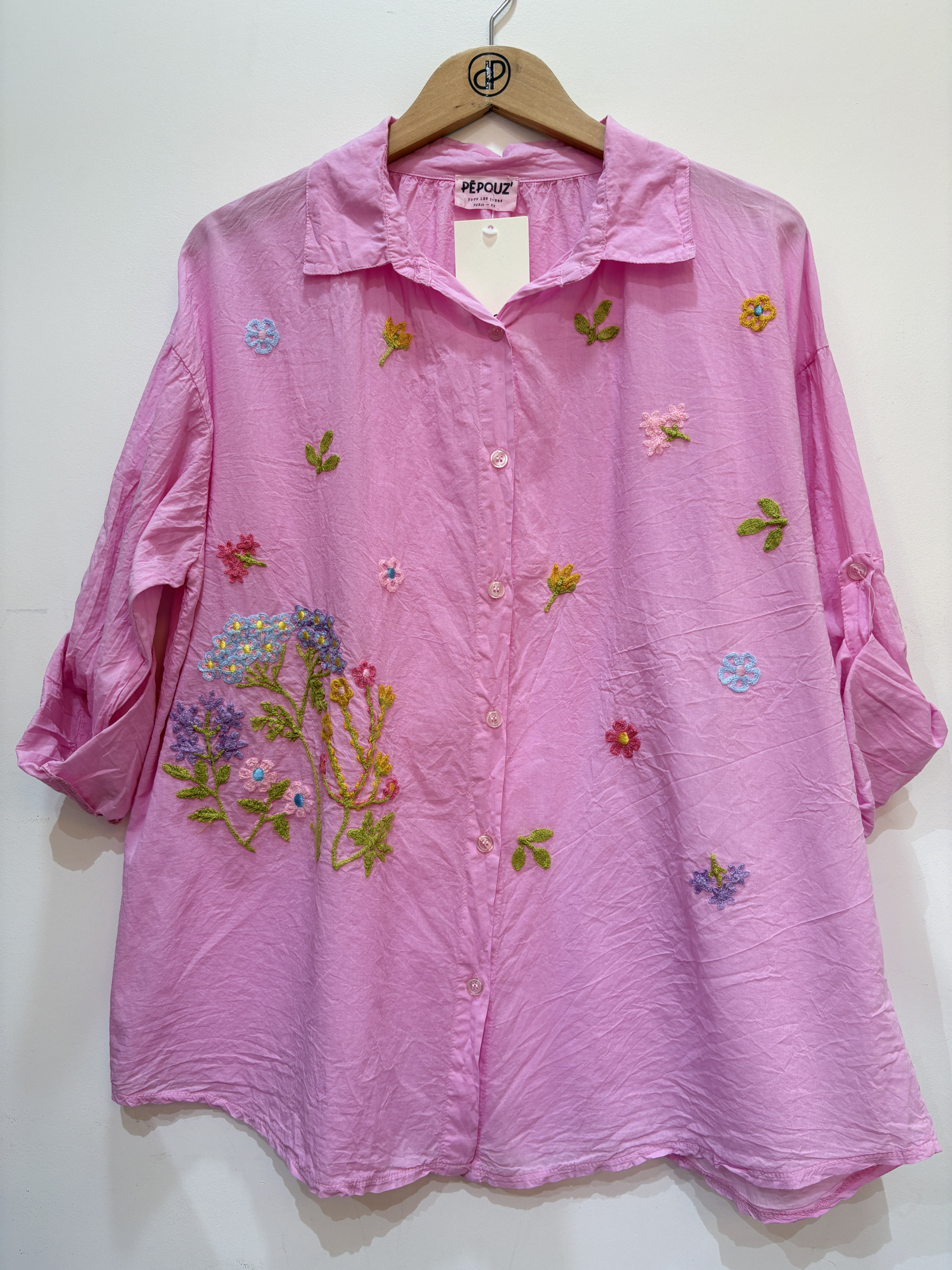 Großhändler Pépouz' Paris - Fließende Bluse mit Schmetterlingsärmeln und tunesischem Kragen
