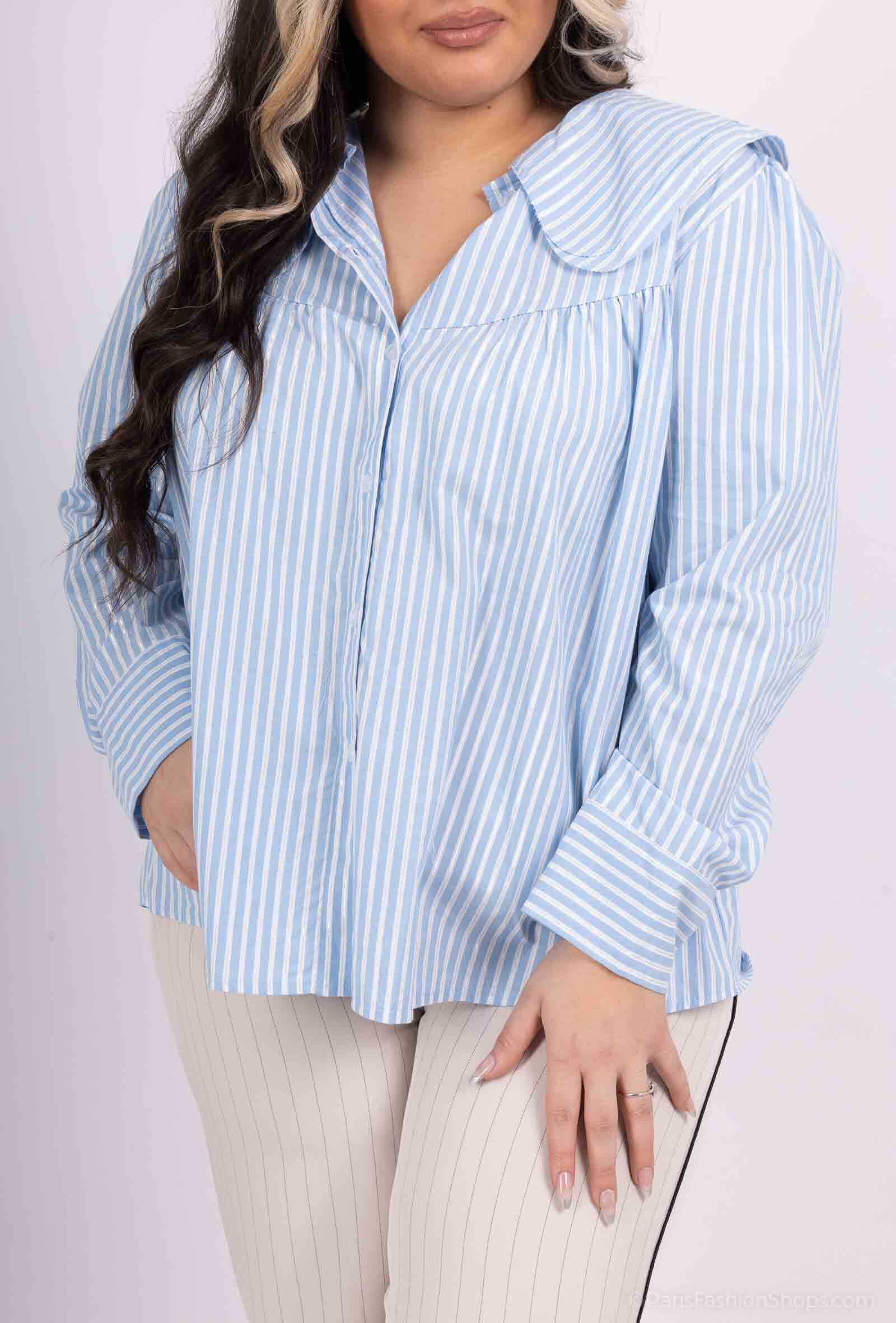 Mayorista Pépouz' Paris - Camisa de algodón Claudine a rayas