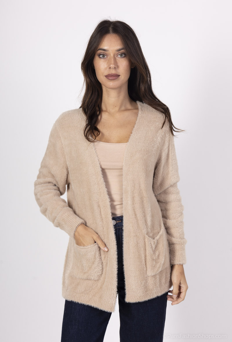 Wholesaler Pépouz' Paris - Long cuddly cardigan with front pockets