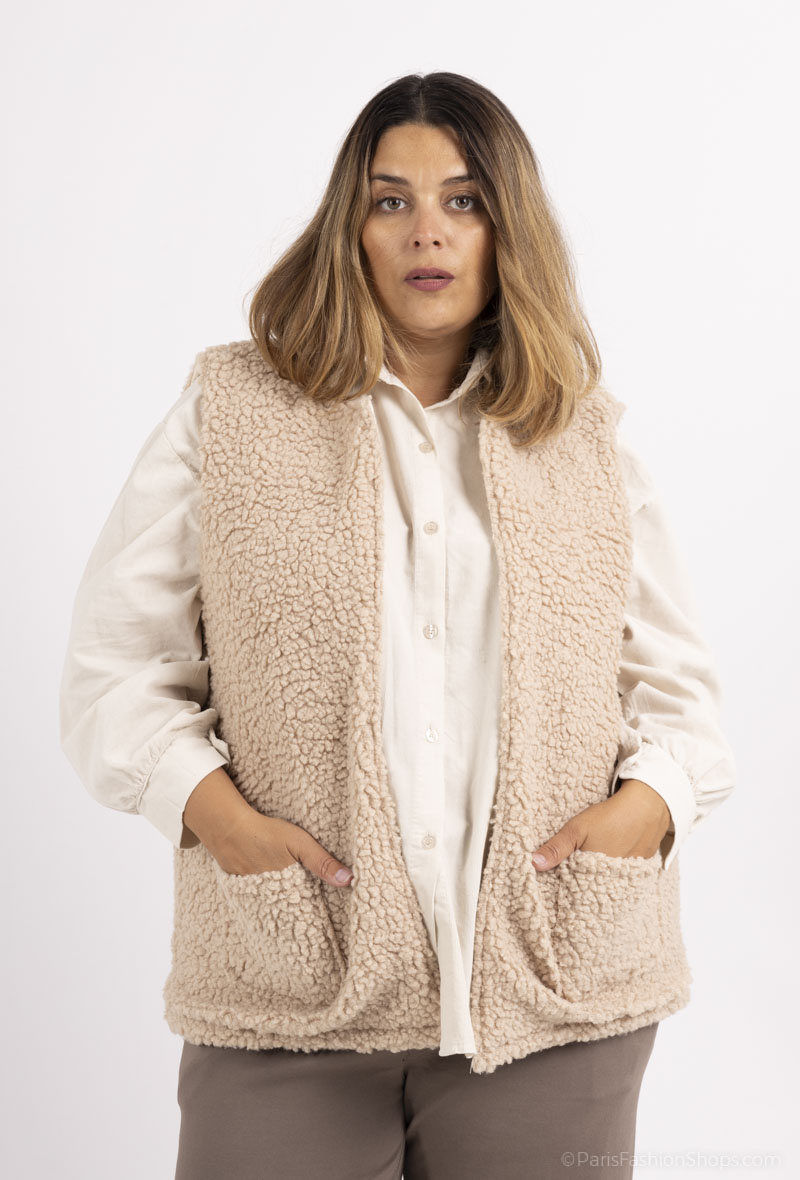 Wholesaler Pépouz' Paris - Large size reversible moumoute cardigan